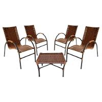 Conjunto De Mesa De Centro 4 Cadeiras ônix Para área Externa Argila - 1