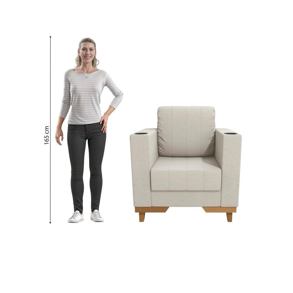 Poltrona Maya Kappesberg Linho Caqui - 4