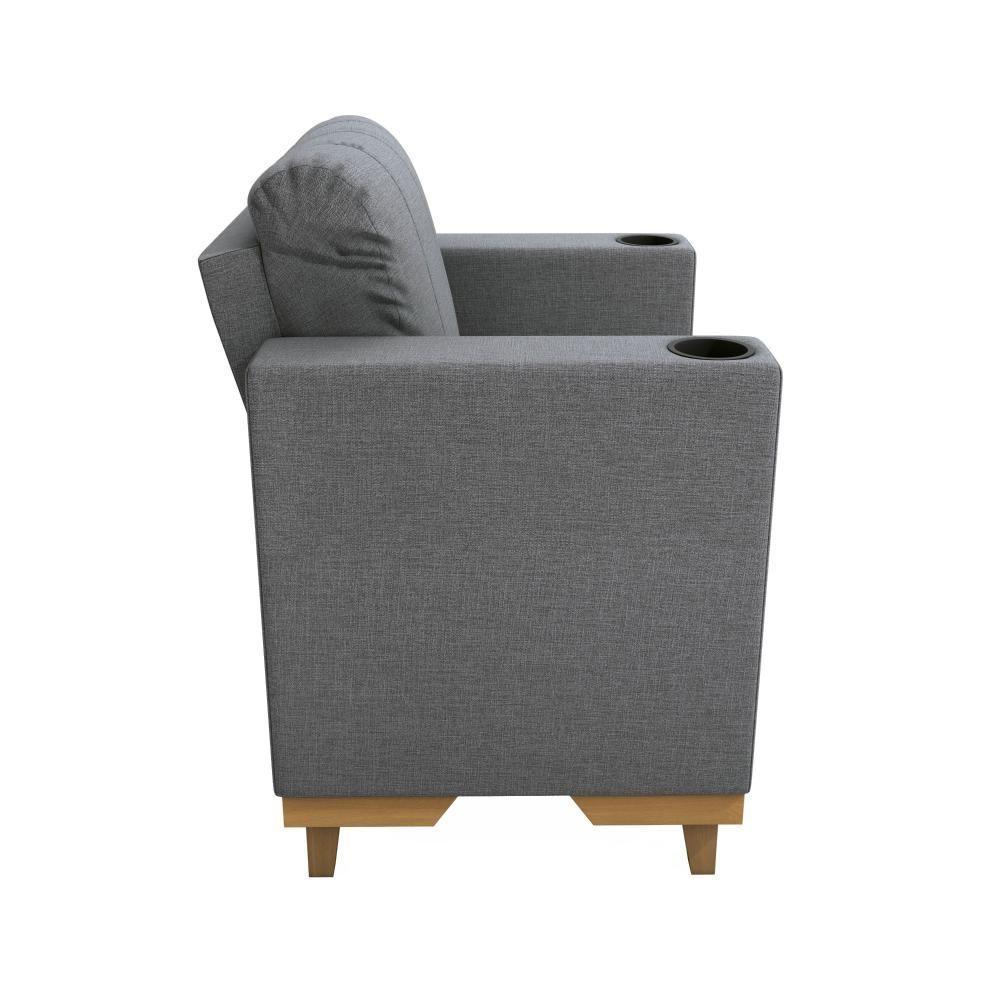 Poltrona Maya Kappesberg Linho Cinza - 6