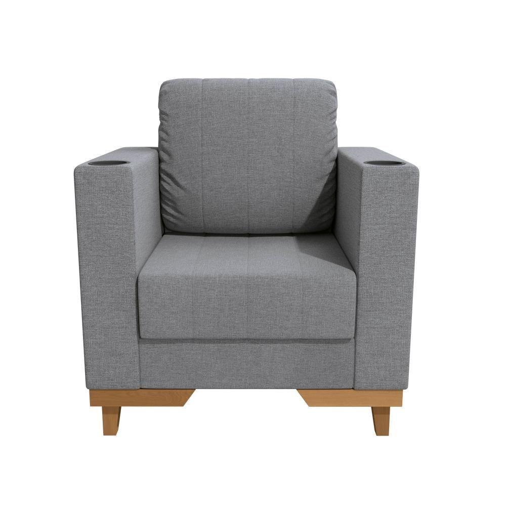 Poltrona Maya Kappesberg Linho Cinza - 7