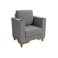 Poltrona Maya Kappesberg Linho Cinza - 2