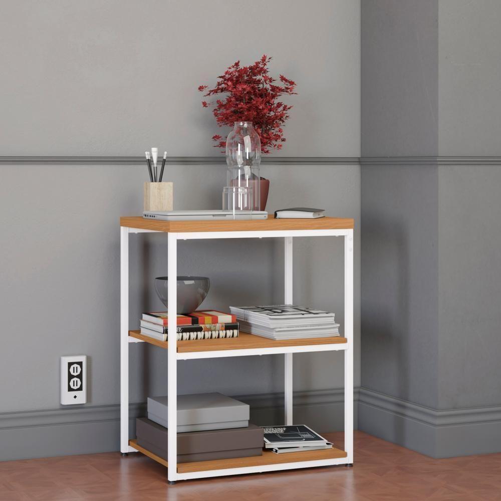Mesa De Apoio Kappesberg Industrial 3 Prateleiras Canela-branco 45cm - 1
