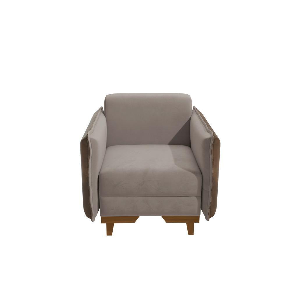 Poltrona Belinda Kappesberg Veludo Cinza - 5