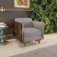 Poltrona Belinda Kappesberg Veludo Cinza - 1