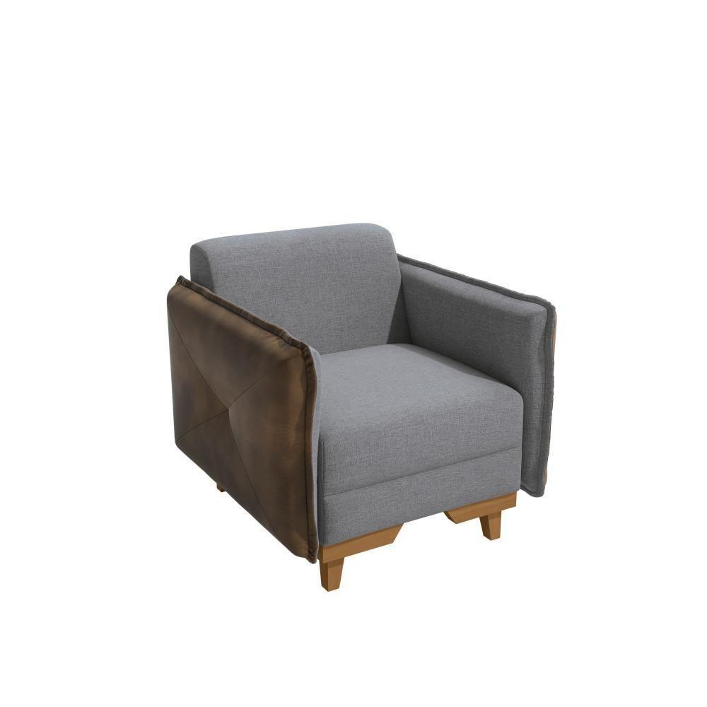 Poltrona Belinda Kappesberg Linho Cinza - 2