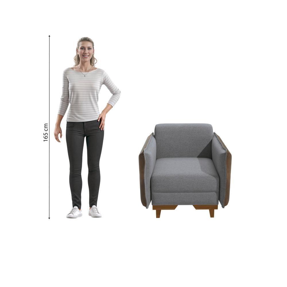 Poltrona Belinda Kappesberg Linho Cinza - 4