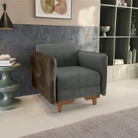 Poltrona Belinda Kappesberg Veludo Chumbo - 1