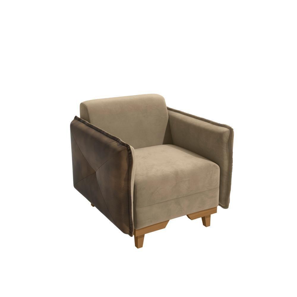 Poltrona Belinda Kappesberg Veludo Deluxe Bege - 2