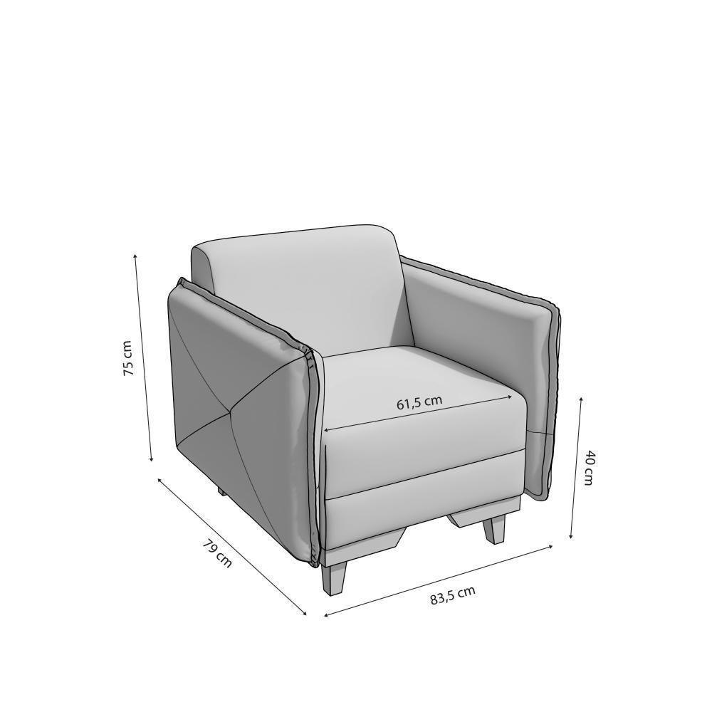 Poltrona Belinda Kappesberg Veludo Deluxe Bege - 3