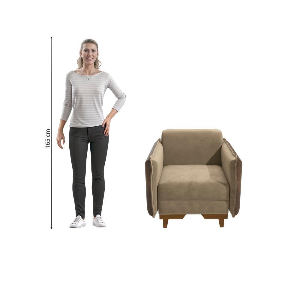 Poltrona Belinda Kappesberg Veludo Deluxe Bege - 4