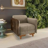 Poltrona Belinda Kappesberg Veludo Deluxe Bege - 1