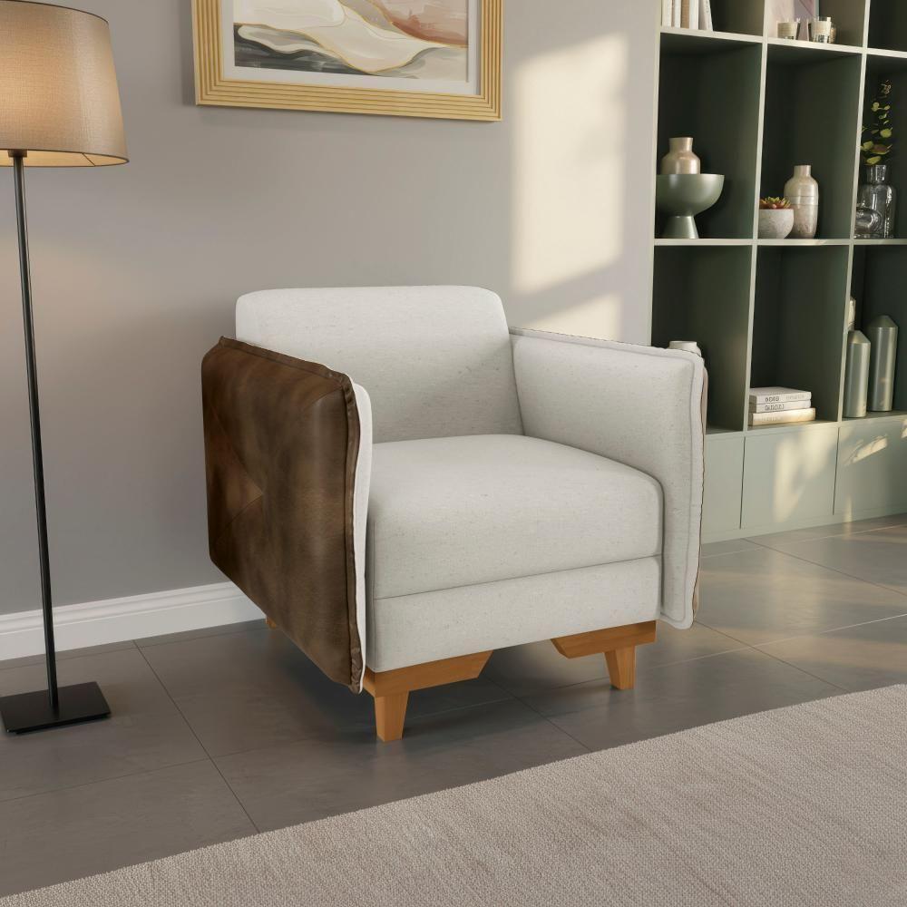 Poltrona Belinda Kappesberg Linho Caqui - 1