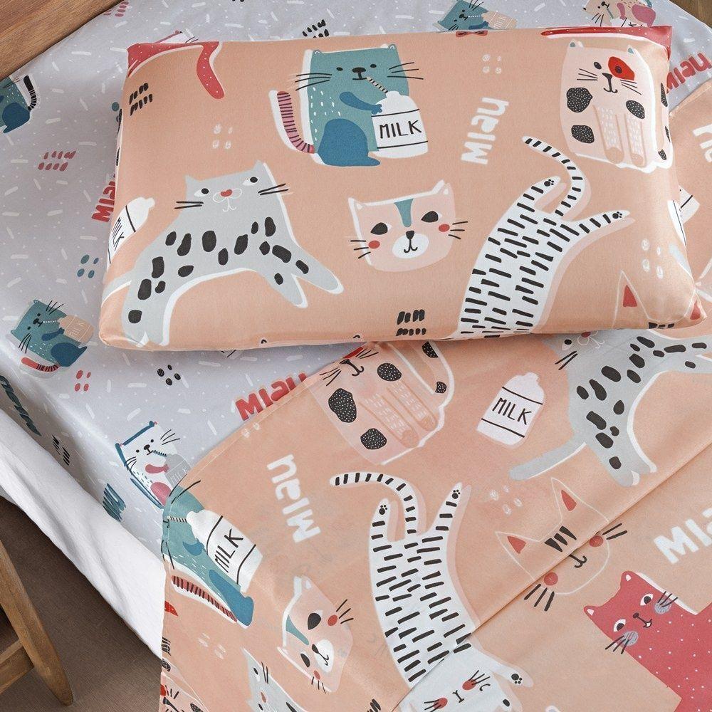 Jogo De Cama Lençol Bouti Infantil Kids Solteiro 03 Peças 100% Poliéster - Gatinha - 3