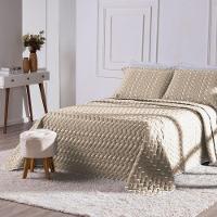 Cobre Leito Bordado 400 Fios Heitor Casal King 100% Poliéster - Avelã - 2