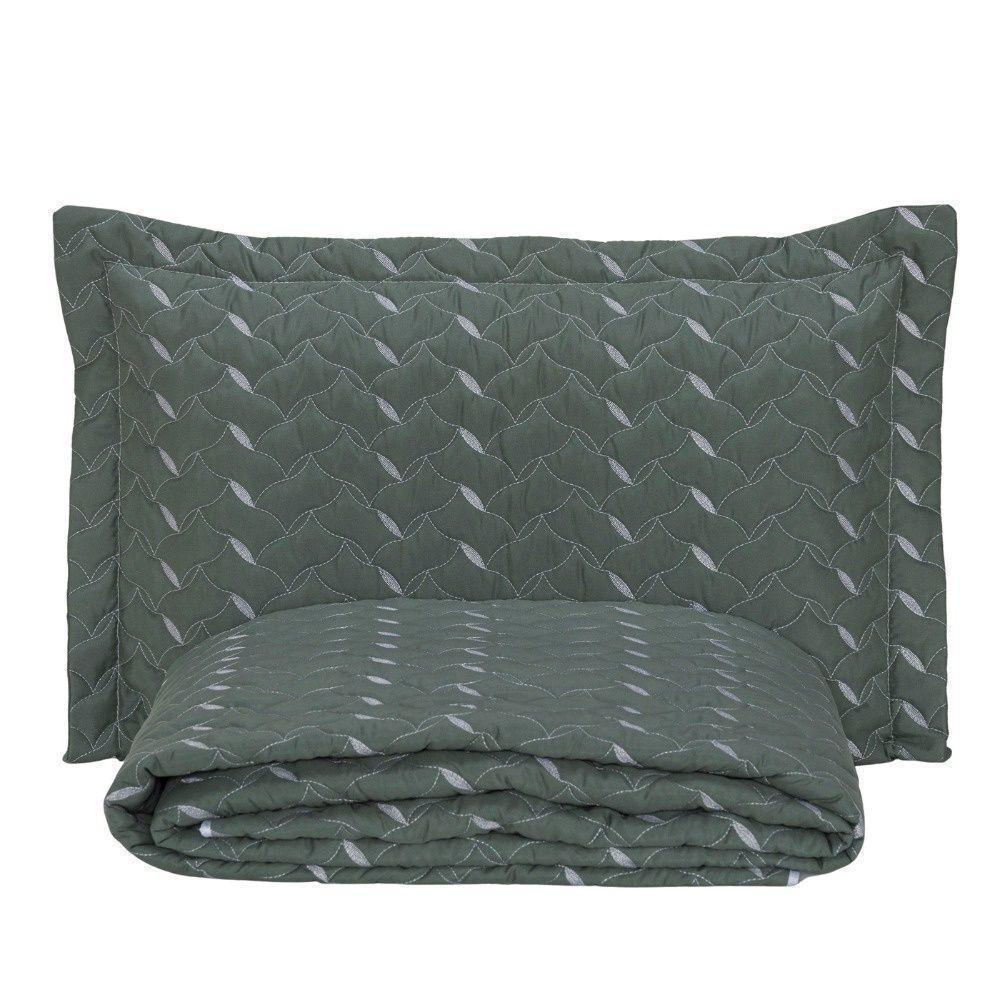 Cobre Leito Bordado 400 Fios Heitor Solteiro 100% Poliéster - Verde Militar - 1