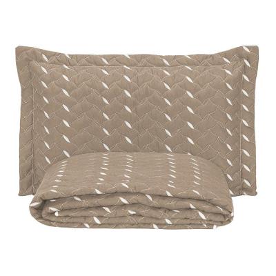 Cobre Leito Bordado 400 Fios Heitor Solteiro 100% Poliéster - Avelã