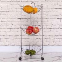 Fruteira Tripla De Chão Aço Cromado Premium 69cm - Araminas - 6