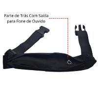 Pochete Esportiva Corrida Slim Impermeável Ajuste Na Cintura Saída Para Fone De Ouvido Preto