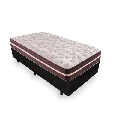 Cama Box Solteiro 88 Tecido Sintético Preto Com Colchão Little Angel Mola Superlastic - 62x88x188