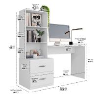 Escrivaninha Com 2 Prateleiras E 2 Gavetas Compacto ônix - 4