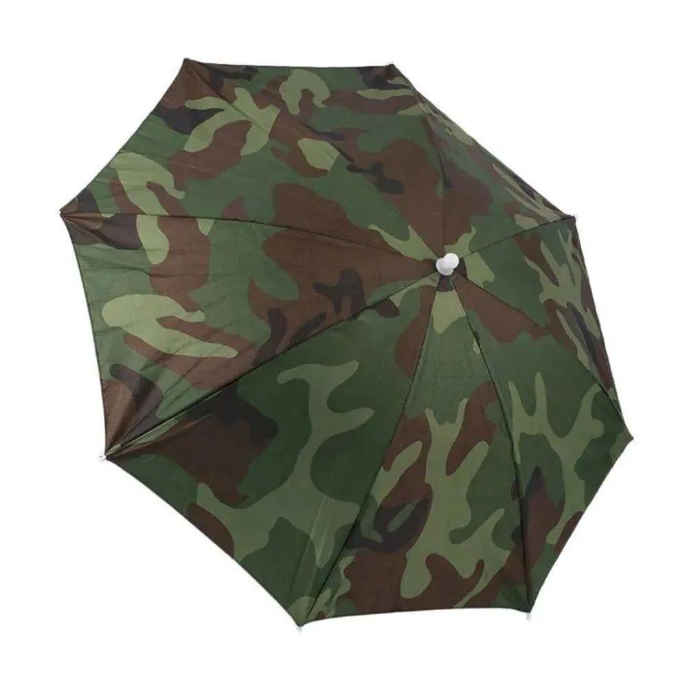 Chapéu Guarda-chuva Sombrinha Camuflado Protetor Camping Passeio Sol Chuva - 3