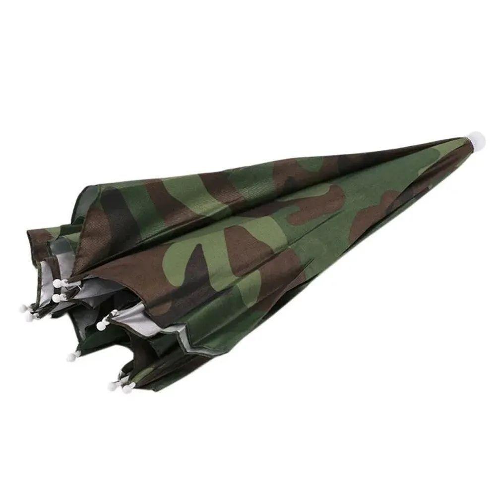 Chapéu Guarda-chuva Sombrinha Camuflado Protetor Camping Passeio Sol Chuva - 4