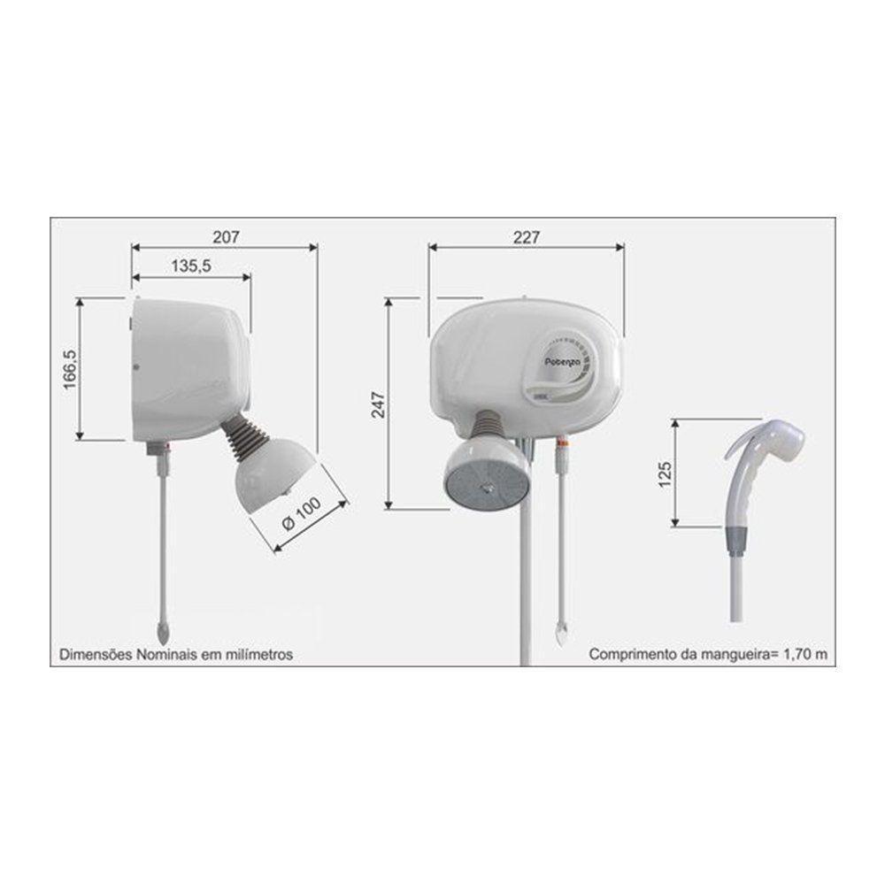 Chuveiro Cardal Potenza Eletrônico Com Pressurizador Branco 220v (7800w) - 2