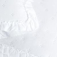 Cobre Leito Casal Micropercal 200 Fios Com Babado Malvinni Branco - 3 Peças - 3