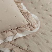 Cobre Leito Casal Micropercal 200 Fios Com Babado Malvinni Caqui - 3 Peças - 2