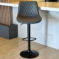 Banqueta Alta Cozinha Bar Balcão Para Bancada Encosto Kit 02 Unidades Cinza