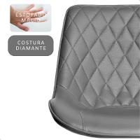 Banqueta Alta Cozinha Bar Balcão Para Bancada Encosto Kit 02 Unidades Cinza - 6