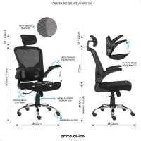 Cadeira De Escritorio Presidente Giratória Ergonômica Mesh - 3