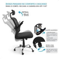Cadeira De Escritorio Presidente Giratória Ergonômica Mesh