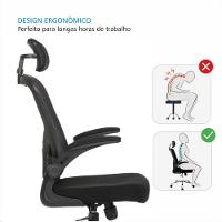 Cadeira De Escritorio Presidente Giratória Ergonômica Mesh - 6