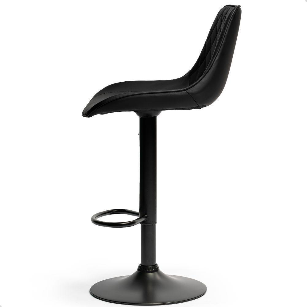 Banqueta Alta Cozinha Bar Balcão Para Bancada Encosto Kit 02 Unidades Preto - 9