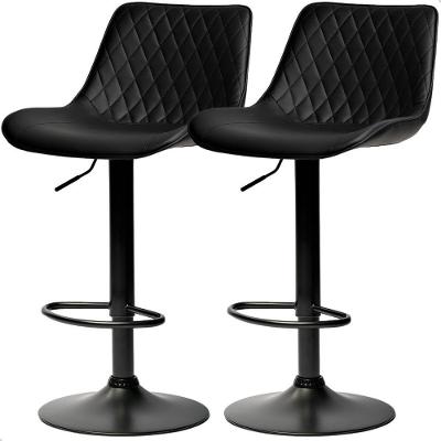 Banqueta Alta Cozinha Bar Balcão Para Bancada Encosto Kit 02 Unidades Preto