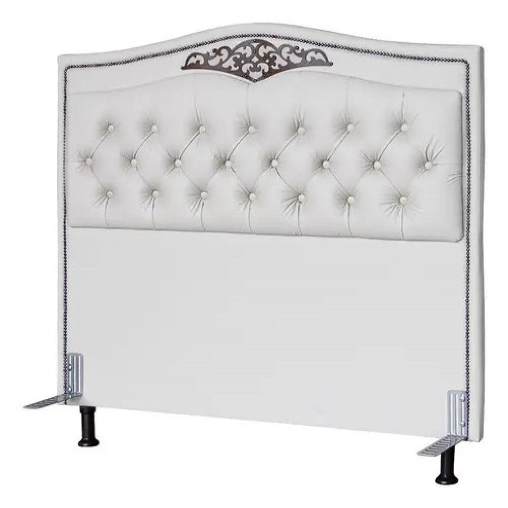 Cabeceira Holanda Cama Box Casal 90cm Estofada Branca Star Branco - 1