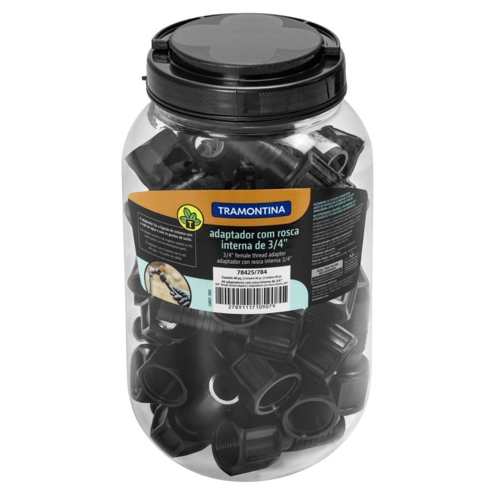 Adaptador Com Rosca Interna 3-4 Polegada Tramontina Para Mangueiras De Pebd - Pote Com 40 Un. - 3