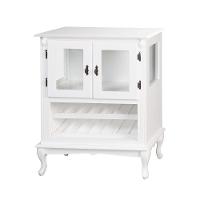 Adega Colonial De Madeira Com 2 Portas Para Até 12 Garrafas Com Pés Luiz Xv - Branco Laca - 1