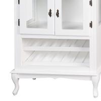 Adega Colonial De Madeira Com 2 Portas Para Até 12 Garrafas Com Pés Luiz Xv - Branco Laca - 3
