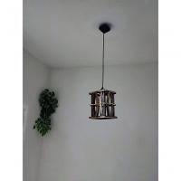 Lustre Luminária De Teto De Madeira Rustico Artesanal Decoração Sala Quarto Hotel Pousada - 3