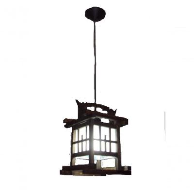 Lustre De Teto Luminária Oriental Japonês Rustico Madeira Artesanal Sala Quarto Hotel Pousada