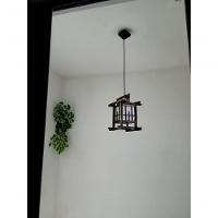 Lustre De Teto Luminária Oriental Japonês Rustico Madeira Artesanal Sala Quarto Hotel Pousada - 5