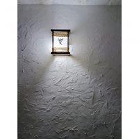 Arandela Luminária De Parede Rustica Oriental Com Ideograma Artesanal Sala Quarto Madeira Pousada - 2