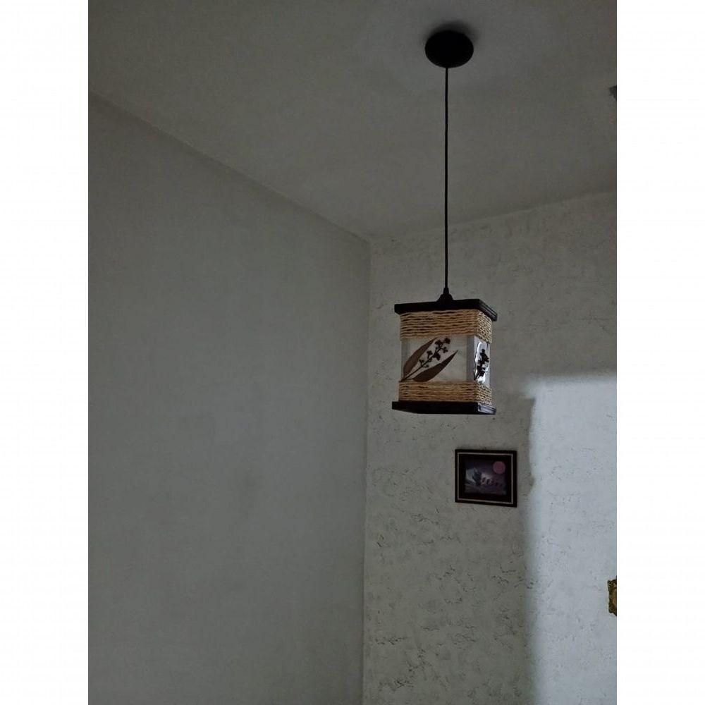 Lustre De Teto Luminária Rústico De Corda Artesanal Decoração Sala Quarto Hotel Pousada - 3