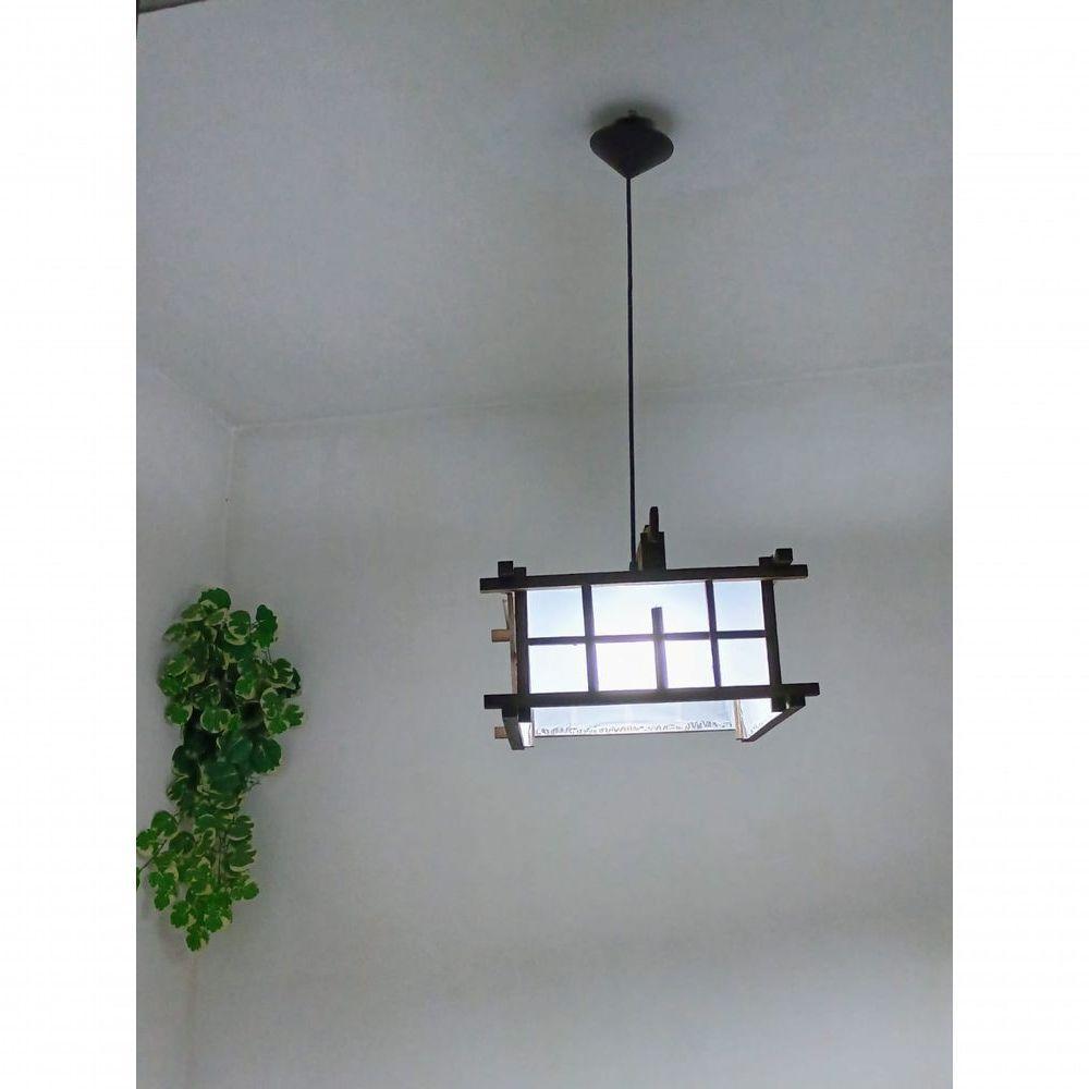 Lustre Oriental Luminária Rustico De Madeira Artesanal Sala Quarto Restaurante Hotel Pousada - 2