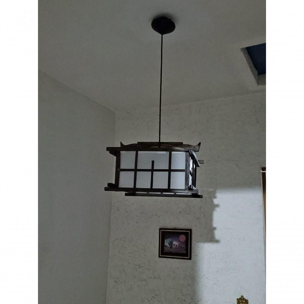 Lustre Oriental Luminária Rustico De Madeira Artesanal Sala Quarto Restaurante Hotel Pousada - 3