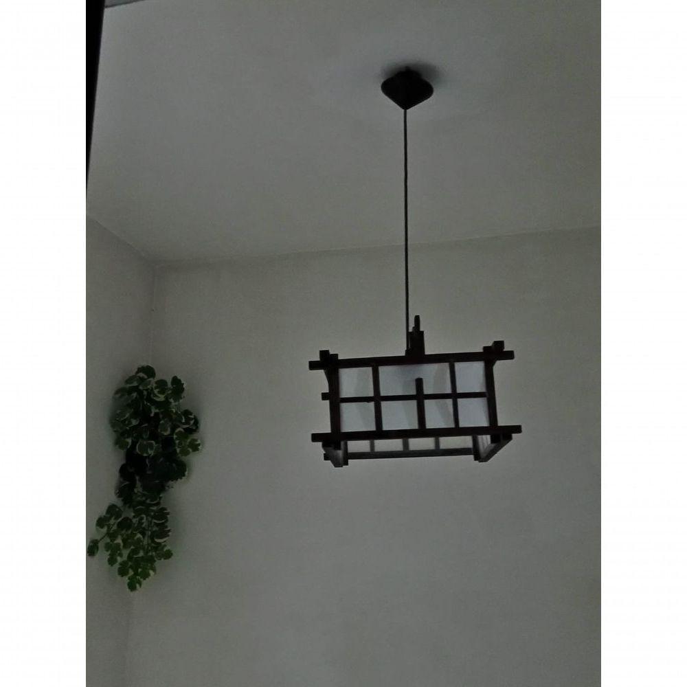 Lustre Oriental Luminária Rustico De Madeira Artesanal Sala Quarto Restaurante Hotel Pousada - 4