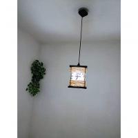 Lustre De Teto Luminária Rústico De Corda Japonês Ideograma Artesanal Madeira Sala Quarto Hotel - 3