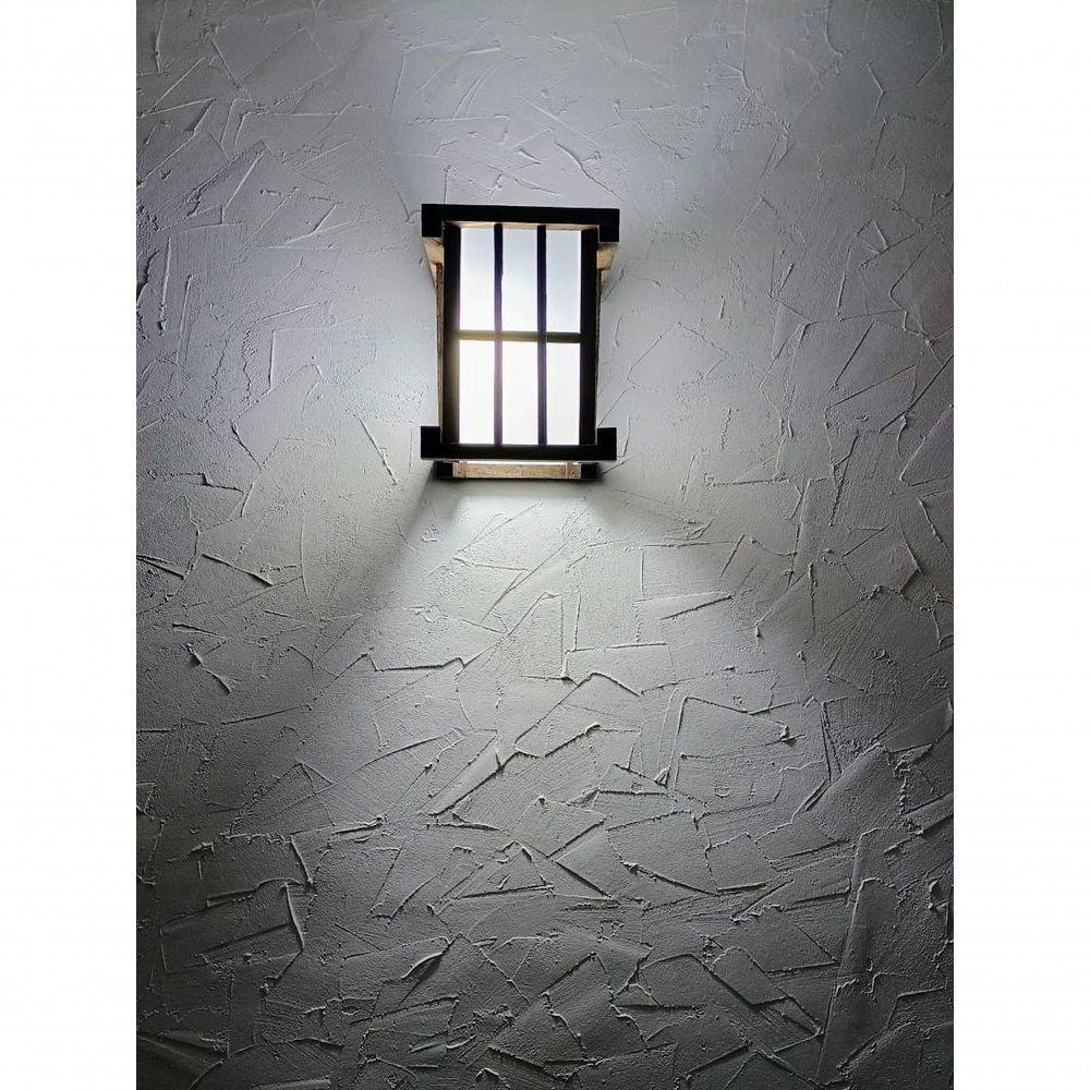 Arandela Luminária De Parede Rustica Oriental Japonês Artesanal Madeira Sala Pousada Hotel - 3